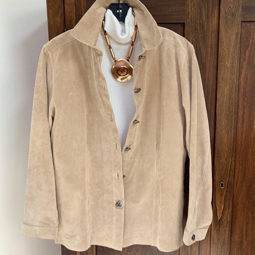 Versatile Camel Suede Jacket - image 1